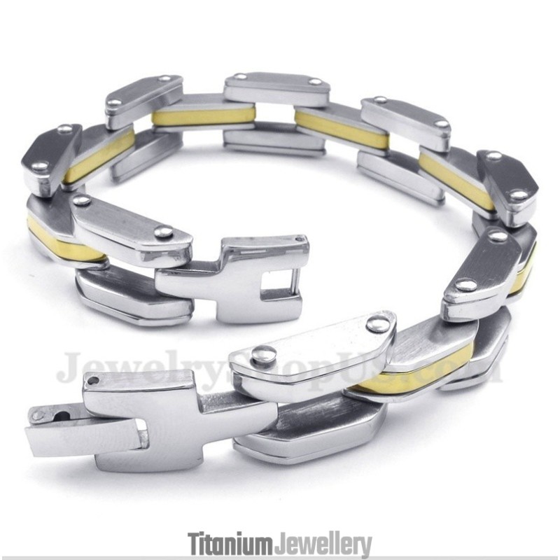 Men's Titanium Gold Bracelet Men's Titanium Gold Bracelet
