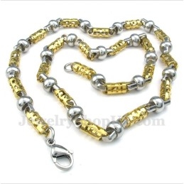 Men's Titanium Gold Hollow Necklace