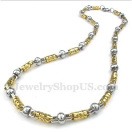 Men's Titanium Gold Hollow Necklace