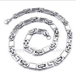 Men's Titanium Greek Meander Pattern Necklace