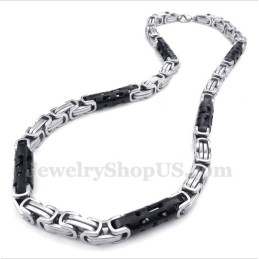 Men's Titanium Black Cylinder Necklace