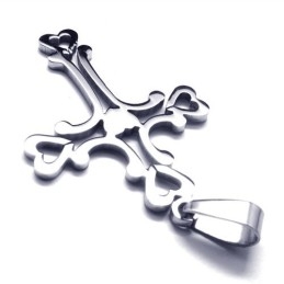 Sweet Heart Love Cross Titanium Pendant
