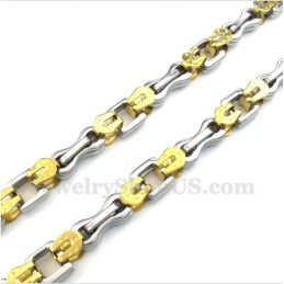 Men's Titanium Gold Layered Necklace