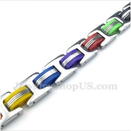 Men's Titanium Colorful Rubber Bracelet