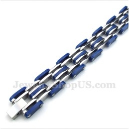 Men's Titanium Blue Rubber Bracelet