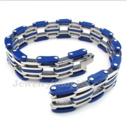 Men's Titanium Blue Rubber Bracelet