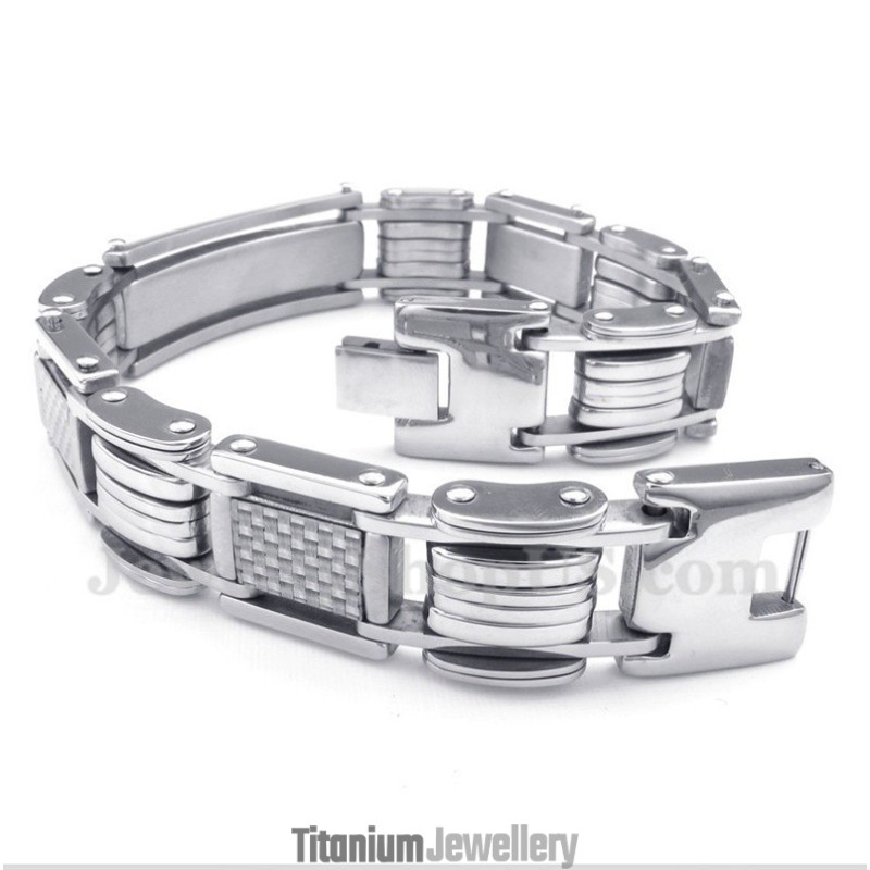 Men's Titanium White Carbon Fiber Bracelet Men's Titanium White Carbon Fiber Bracelet