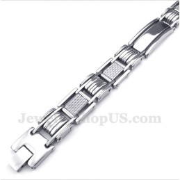 Men's Titanium White Carbon Fiber Bracelet
