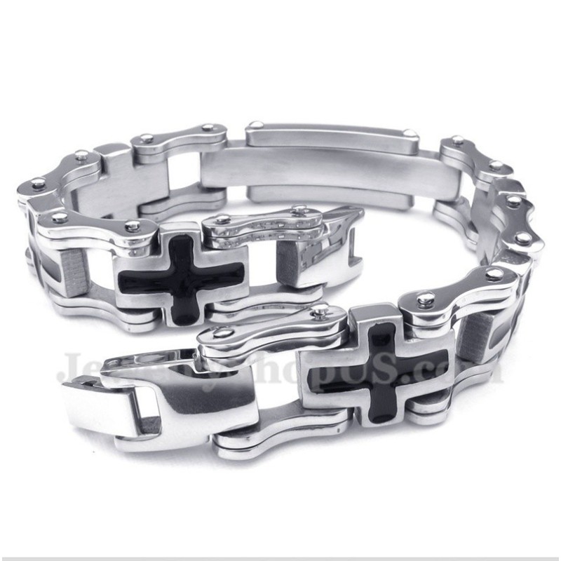 Men's Titanium Black Cross Bracelet Men's Titanium Black Cross Bracelet
