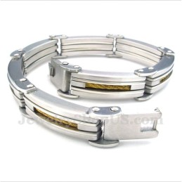 Men's Titanium Gold Cable Bracelet
