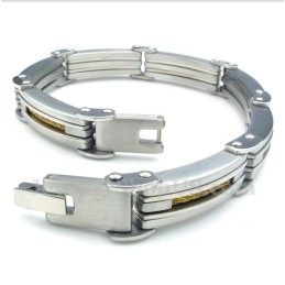 Men's Titanium Gold Cable Bracelet