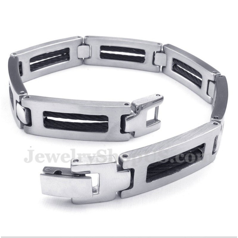 Men's Titanium Black Cable Bracelet Men's Titanium Black Cable Bracelet