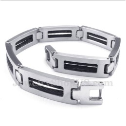 Men's Titanium Black Cable Bracelet