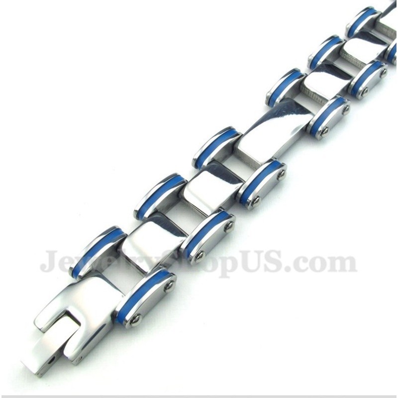 Men's Titanium Blue Rubber Bracelet Men's Titanium Blue Rubber Bracelet