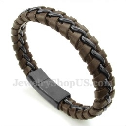Men's Titanium Leather Bracelet