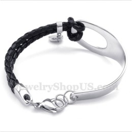 Men's Titanium Leather Bracelet
