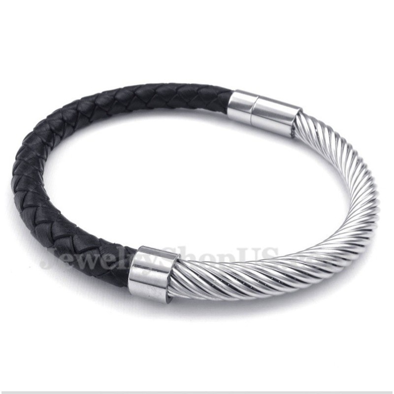 Men's Titanium Leather Bracelet Men's Titanium Leather Bracelet