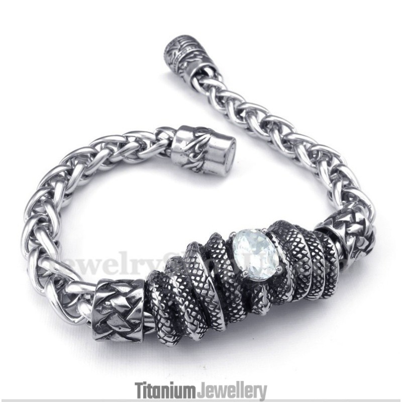 Men's Titanium Casted White Diamond Bracelet Men's Titanium Casted White Diamond Bracelet