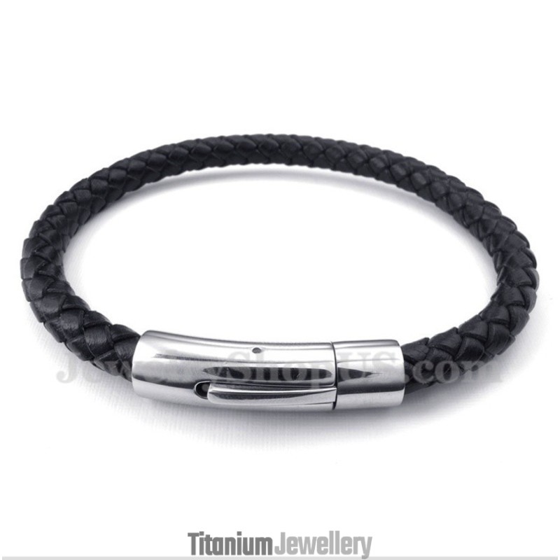 Men's Titanium Leather Bracelet Men's Titanium Leather Bracelet
