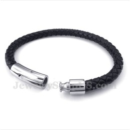 Men's Titanium Leather Bracelet