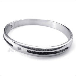 Men's Titanium Black Cable Diamond Bracelet