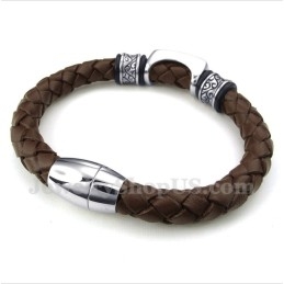Men's Titanium Leather Bracelet