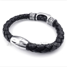 Men's Titanium Leather Bracelet