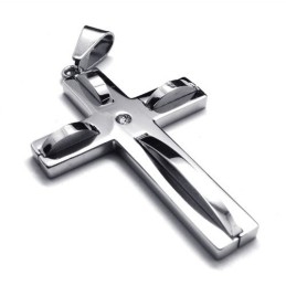 Fashion Wave Cross Titanium Pendant