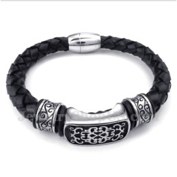 Men's Titanium Leather Bracelet