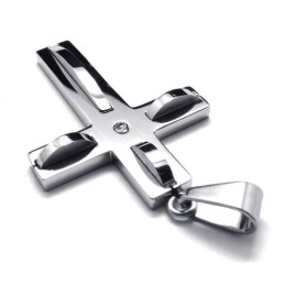 Fashion Wave Cross Titanium Pendant