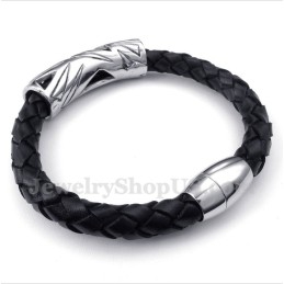 Men's Titanium Leather Bracelet