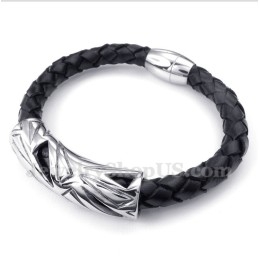 Men's Titanium Leather Bracelet