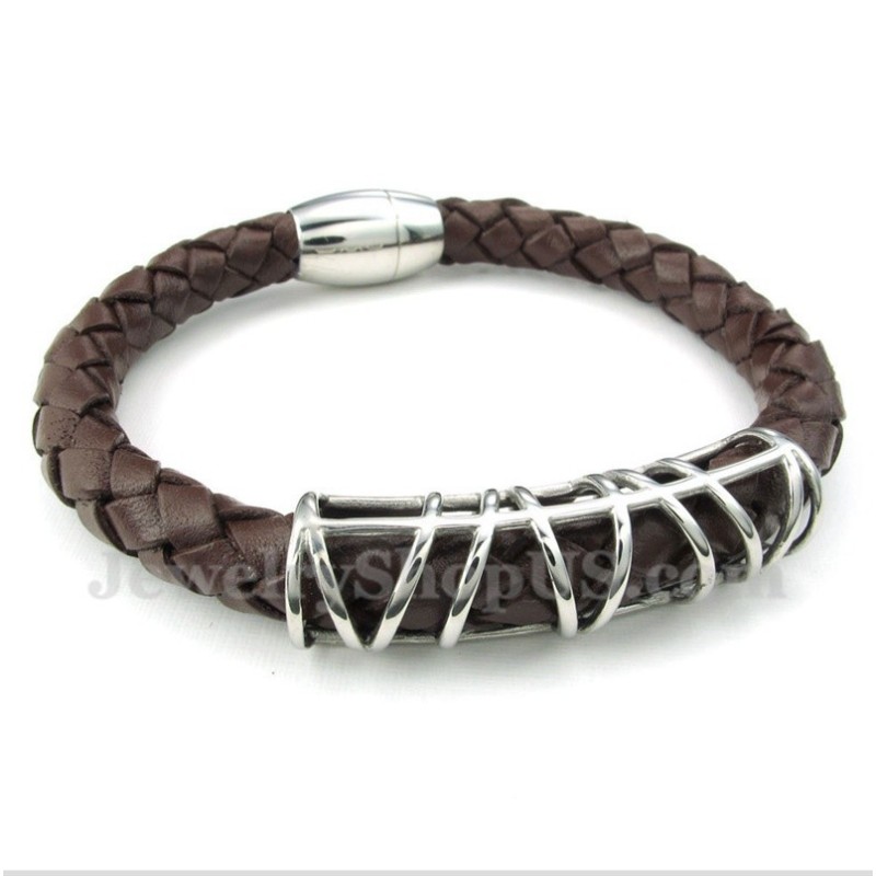 Men's Titanium Leather Bracelet Men's Titanium Leather Bracelet