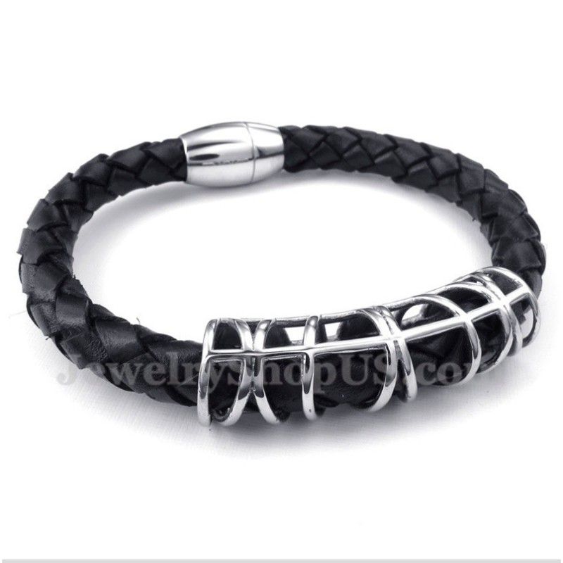 Men's Titanium Leather Bracelet Men's Titanium Leather Bracelet