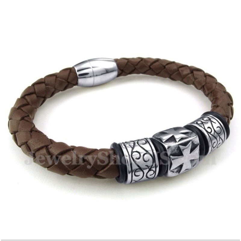 Men's Titanium Leather Bracelet Men's Titanium Leather Bracelet
