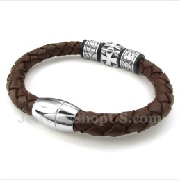 Men's Titanium Leather Bracelet