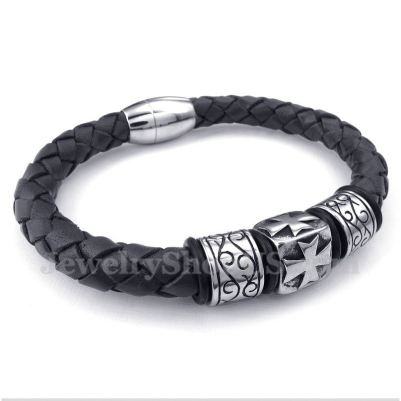 Men's Titanium Leather Bracelet Men's Titanium Leather Bracelet
