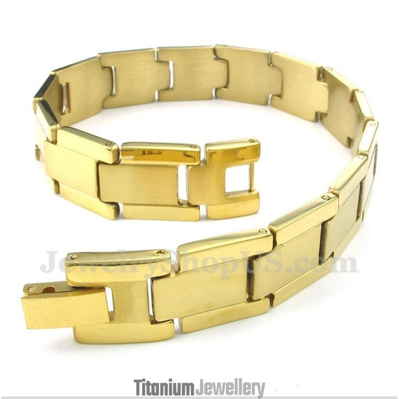 Men's Gold Titanium Bracelet Men's Gold Titanium Bracelet