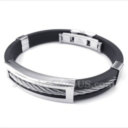 Men's Titanium Rubber Cable Bracelet