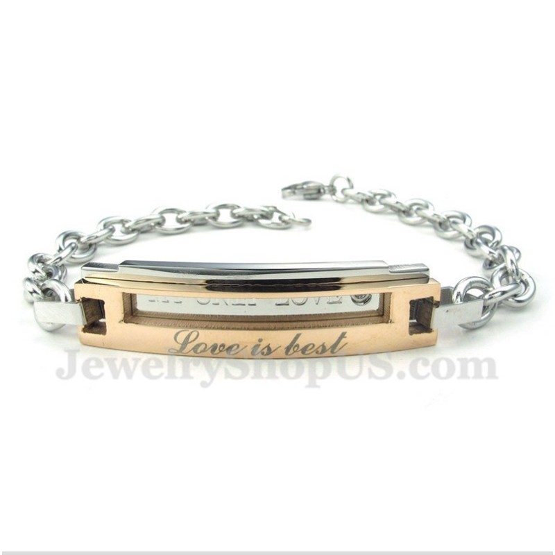 Men's Titanium Gold Couple'S Bracelet Men's Titanium Gold Couple'S Bracelet