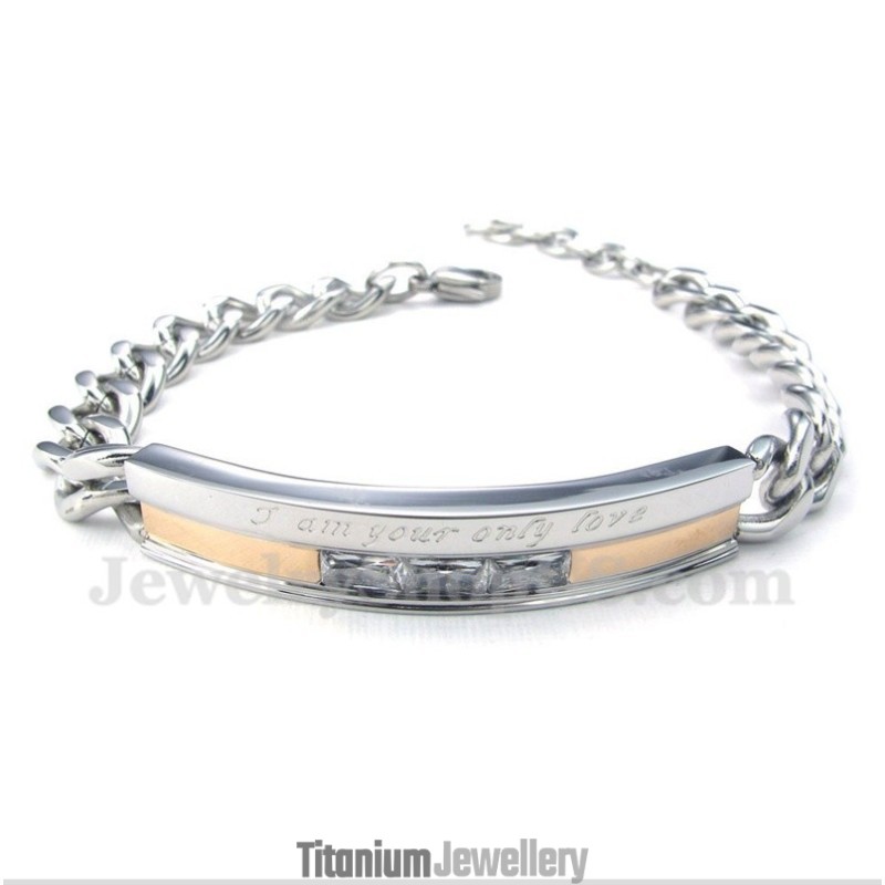 WoMen's Titanium Crystal Couple'S Bracelet WoMen's Titanium Crystal Couple'S Bracelet
