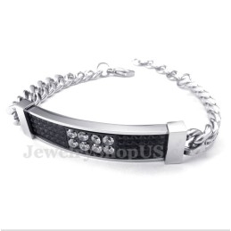 Men's Titanium Black Diamond Mens Couple'S Bracelet