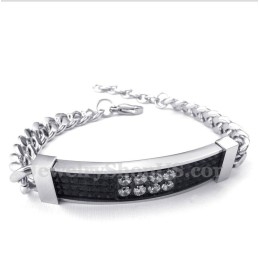 Men's Titanium Black Diamond Mens Couple'S Bracelet