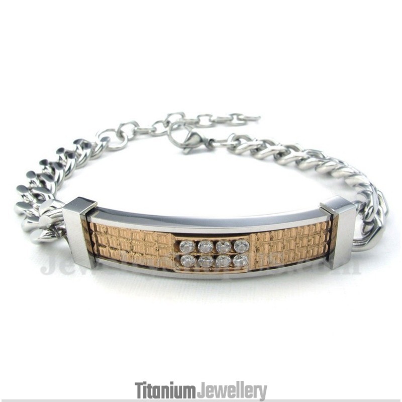 WoMen's Titanium Gold Diamond Couple'S Bracelet WoMen's Titanium Gold Diamond Couple'S Bracelet