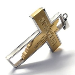 Jesus Cross Titanium Pendant (Golden)