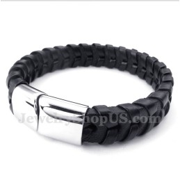 Men's Leather Titanium Bracelet