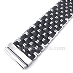 Men's Leather Titanium Bracelet