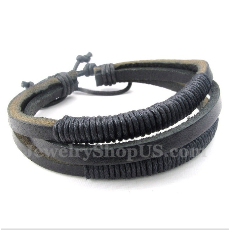 Men's Leather Titanium Bracelet Men's Leather Titanium Bracelet
