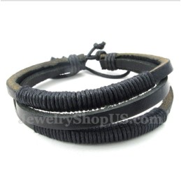 Men's Leather Titanium Bracelet