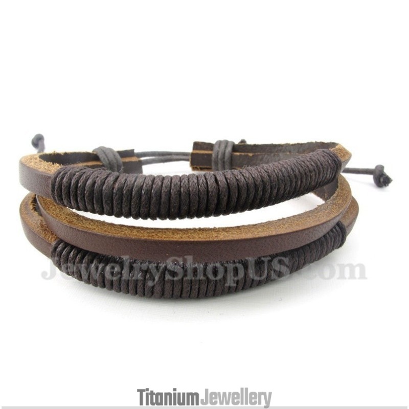 Men's Leather Titanium Bracelet Men's Leather Titanium Bracelet